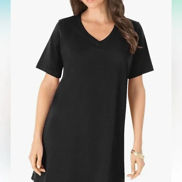 Roaman's | Dresses | Roamans Womens Shirt Dress Black V Neck Size 82large Short Sleeve New | Poshmark Roaman's | Dresses | Roamans Womens Shirt Dress Black V Neck Size 82large Short Sleeve New | Poshmark